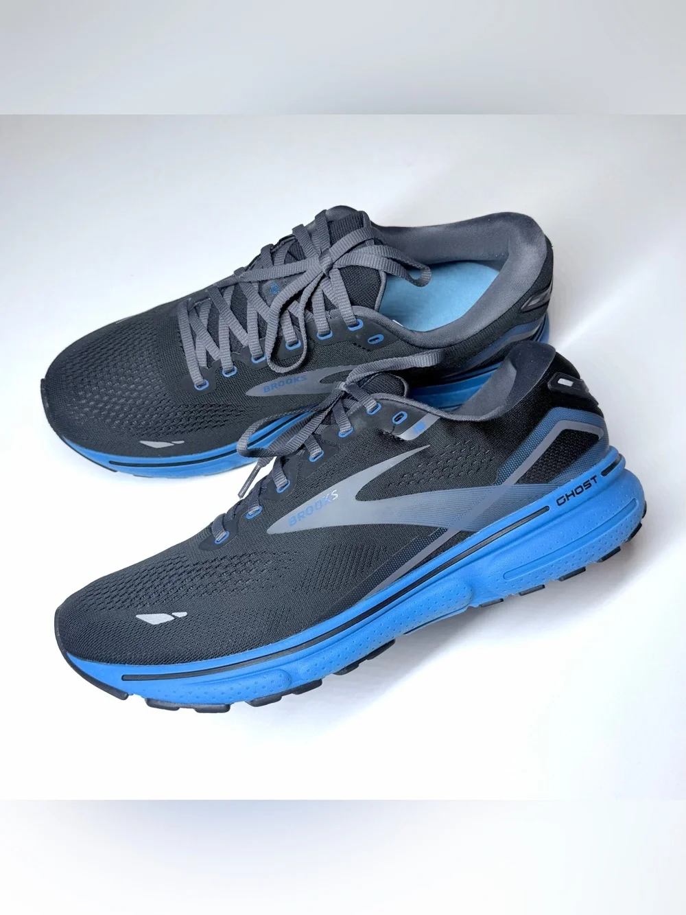 Brooks Ghost 15 Men’s Running Sneakers - Black/ Blue Size- 12.5
